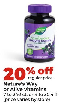 Nature's Way or Alive vitamins