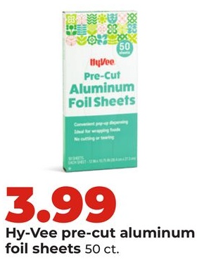 Hy-Vee pre-cut aluminum foil sheets
