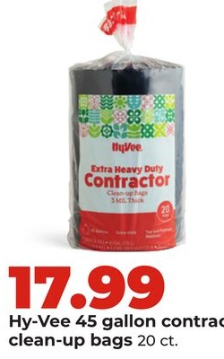 Hy-Vee 45 gallon contractor clean-up bags