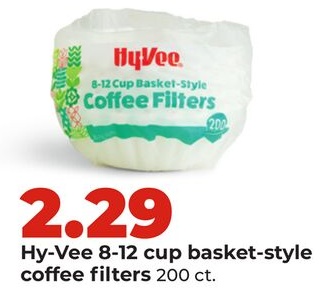 Hy-Vee 8-12 cup basket-style coffee filters