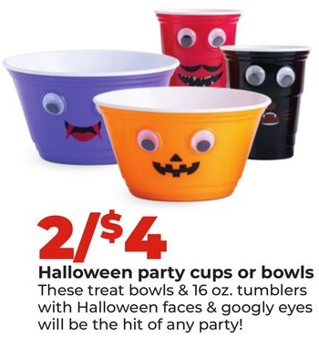 Halloween party cups or bowls