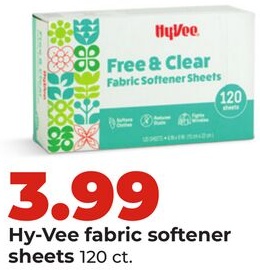 Hy-Vee fabric softener sheets