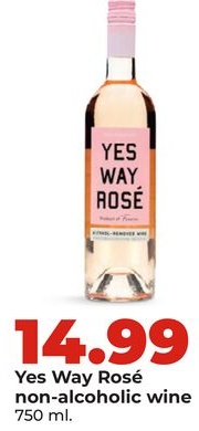 Yes Way Rosé non-alcoholic wine