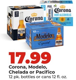 Corona, Modelo, Chelada or Pacifico
