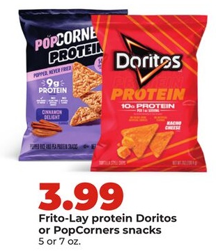 Frito-Lay protein Doritos or PopCorners snacks