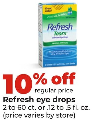 Refresh eye drops