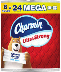 Charmin Bath Tissue 6 mega rolls or Bounty Paper Towels 2 mega rolls