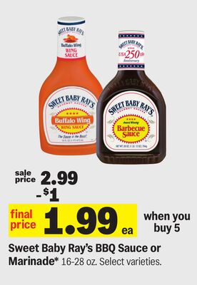 Sweet Baby Ray's BBQ Sauce or Marinade*