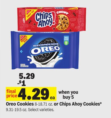 Oreo Cookies 8-18.71 oz. or Chips Ahoy Cookies*