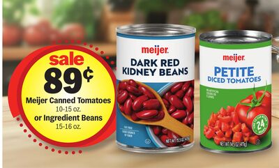 Meijer Canned Tomatoes 10-15 oz. or Ingredient Beans 15-16 oz.
