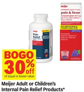 Meijer Adult or Children's Internal Pain Relief Products*