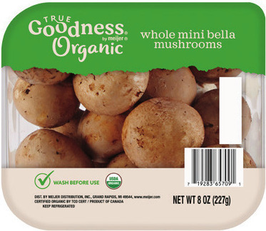 True Goodness Organic Whole or Sliced Mini Bella Mushrooms