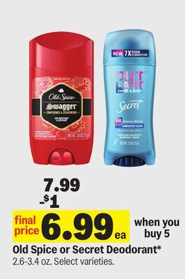 Old Spice or Secret Deodorant*