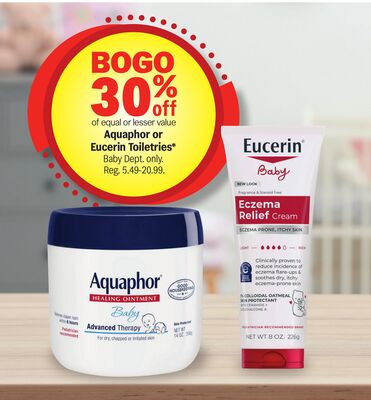 Aquaphor or Eucerin Toiletries*