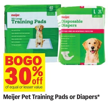 Meijer Pet Training Pads or Diapers*