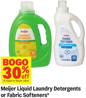 Meijer Liquid Laundry Detergents or Fabric Softeners*