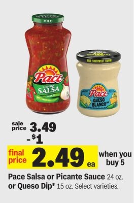 Pace Salsa or Picante Sauce or Queso Dip