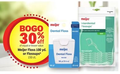 Meijer Floss 100 yd. or Flossups* 150 ct.