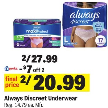 Always Discreet Underwear