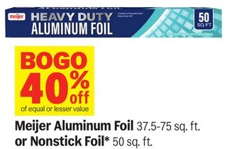 Meijer Aluminum Foil 37.5-75 sq. ft. or Nonstick Foil® 50 sq. ft.
