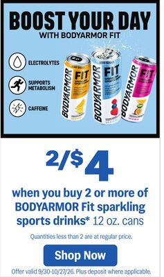 BODYARMOR Fit sparkling sports drinks*