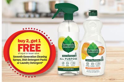 Seventh Generation Cleaning Sprays, Dish Detergent Packs or Laundry Detergent