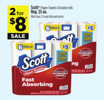 Scott® Paper Towels 6 Double rolls