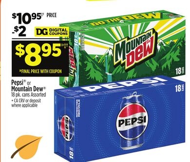 Pepsi® or Mountain Dew®