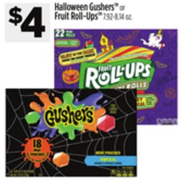 Halloween Gushers or Fruit Roll-Ups 7.92-8.14 oz.