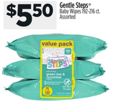 Gentle Steps® Baby Wipes 192-216 ct. Assorted