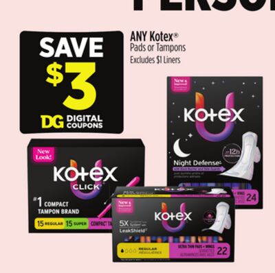 ANY Kotex® Pads or Tampons