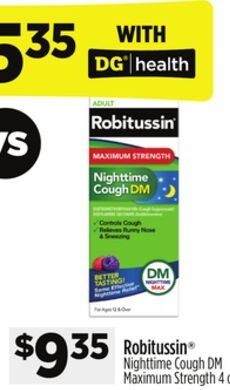Robitussin® Nighttime Cough DM Maximum Strength