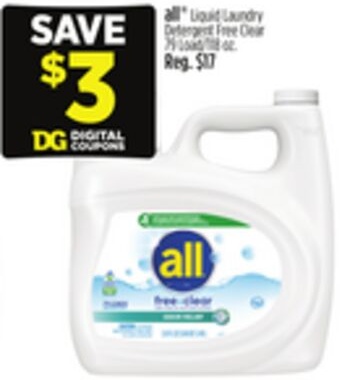 all® Liquid Laundry Detergent Free Clear