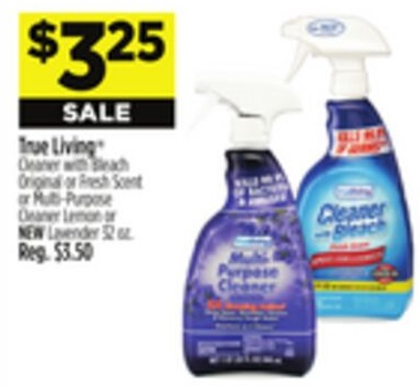 True Living Cleaner with Bleach Original or Fresh Scent or Multi-Purpose Cleaner Lemon or NEW Lavender