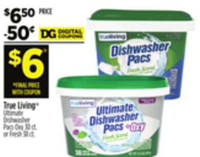 True Living® Ultimate Dishwasher Pacs Oxy or Fresh