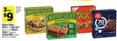 Nature Valley®, Mott's® or Fiber One® Bars 5-6 ct. or Nature Valley®Granola or General Mills®Cereal Bars 6-8 ct.