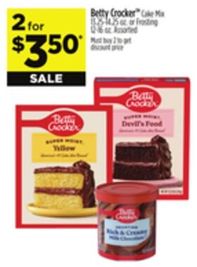 Betty Crocker™ Cake Mix 13.25-14.25 oz. or Frosting 12-16 oz. Assorted