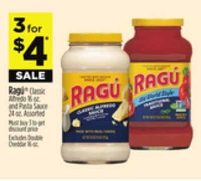 Ragú® Classic Alfredo 16 oz. and Pasta Sauce 24 oz.