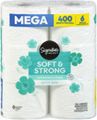 Signature Select Bath Tissue 6 ct. Mega Roll or 12 ct. Double Roll or Brightly Paper Towels 6 ct.