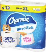 Charmin Bath Tissue 12 ct. Mega XL or 9 ct. Mega XXL Roll or Bounty Paper Towels 6 ct. Triple Roll