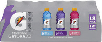 Gatorade 18 pk., 12 oz Propel 18 pk., 16.9 oz.