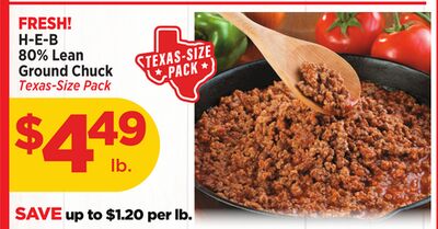 H-E-B 80% Lean Ground Chuck