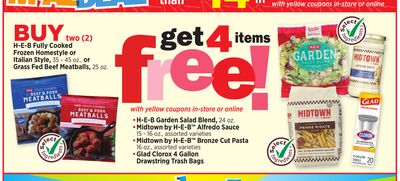 H-E-B Fully Cooked Frozen Homestyle or Italian Style, 35 - 45 oz., or Grass Fed Beef Meatballs, 25 oz.