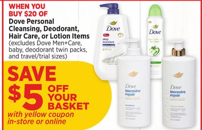 Dove Personal Cleansing, Deodorant, Hair Care, or Lotion Items
