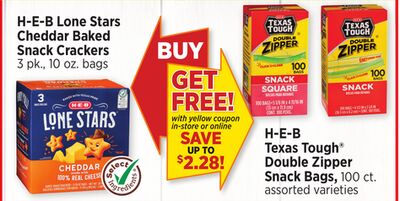H-E-B Lone Stars Cheddar Baked Snack Crackers