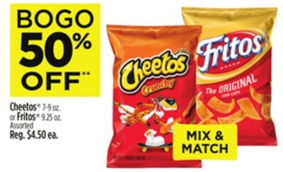 Cheetos® 7-9 oz. or Fritos® 9.25 oz.