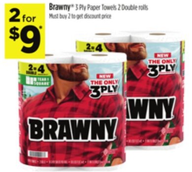 Brawny® 3 Ply Paper Towels 2 Double rolls