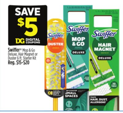 Swiffer® Mop & Go Deluxe, Hair Magnet or Duster 6 ft. Starter Kit