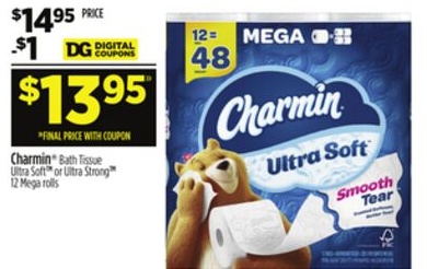 Charmin® Bath Tissue Ultra Soft or Ultra Strong 12 Mega rolls