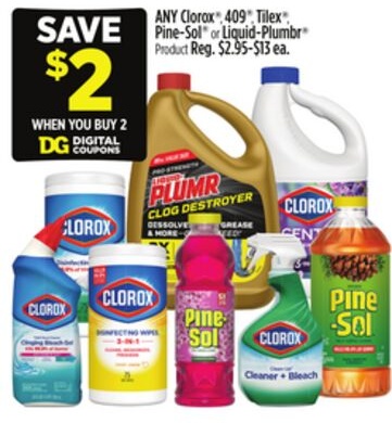 Clorox®, 409®, Tilex®, Pine-Sol® or Liquid-Plumbr® Product